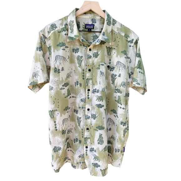 Patagonia Other - Patagonia Go-To Shirt XL Green Bear Mountain Moon Forest Organic Cotton 52691